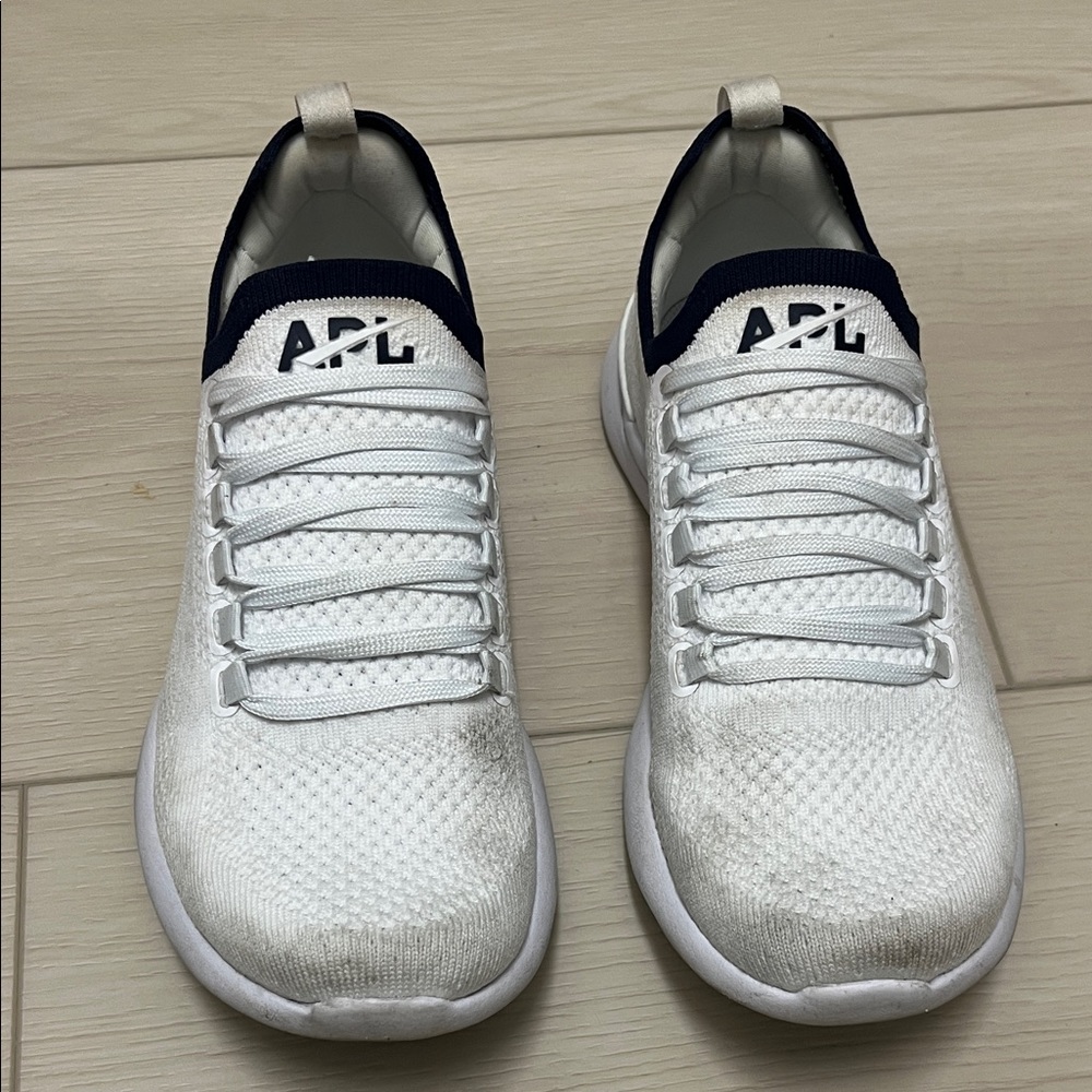APL White and Navy Knit Sneakers